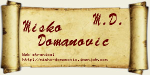Miško Domanović vizit kartica